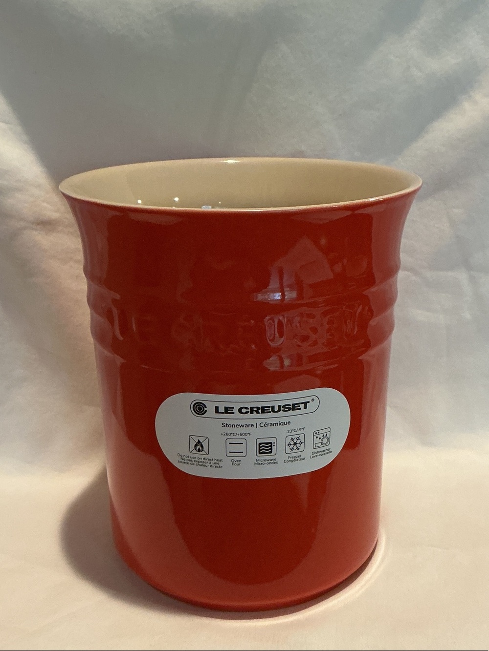 Le Creuset Carmin Red Stoneware Utensils Crock